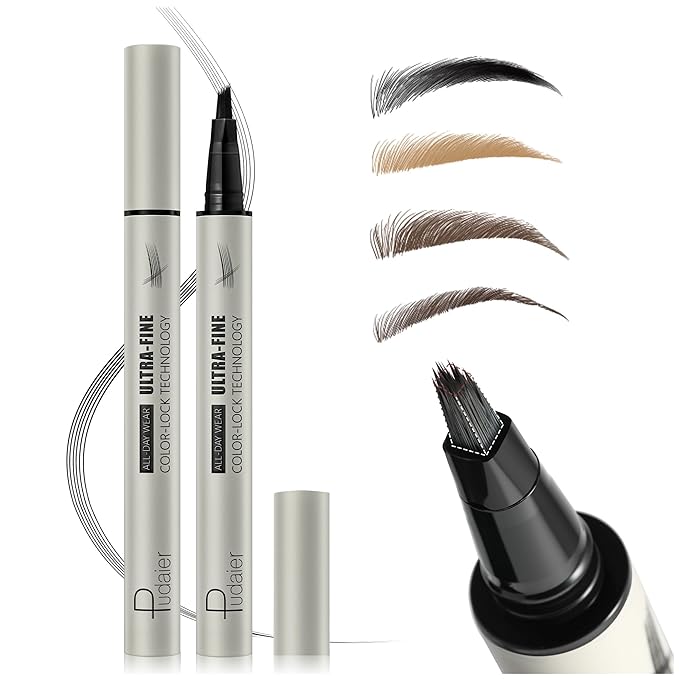 Microblading Eyebrow Pencil, Liquid Magical Multi-Tip Eyebrow Pencils for Women, Waterproof Eyebrow Pen for Natural Brow, Long Lasting Eyebrow Dye with Hair Like Strokes Brows Makeup Pen