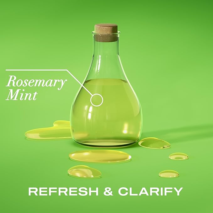 OGX Extra Strength Refreshing Scalp + Rosemary Oil Mint Dry Scalp Treatment, Peppermint & Witch Hazel Scalp Detox, Clarifying Leave-In to Help Remove Buildup and Refresh, Shiny Hair Finish, 4 fl oz