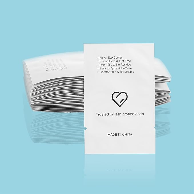 i-Laesh 100 Pairs Eye Pads for Lash Extensions - 100% Natural Aloe Vera Hydrogel Gel Under Eye Pads - Lint Free, Stick Well, Fits Most Eye Shapes Lash Extension Supplies Makeup Tools - Regular Shape