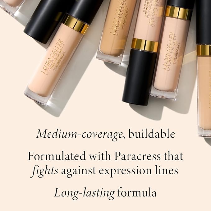 LAURA GELLER NEW YORK The Ideal Fix Concealer - Medium - Buildable Medium to Full Coverage Liquid Concealer - Covers Under Eye Dark Circles & Blemishes - Long-Lasting