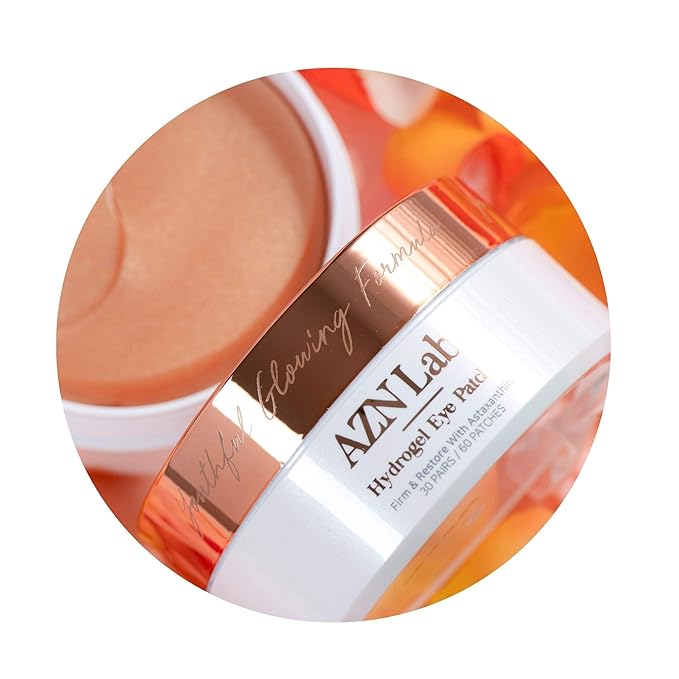 Hydrogel Eye Patches with Astaxanthin | Highly Effective For Reducing Wrinkles, Crows Feet, and Eye-Bags | Hydrating and Puffy Eye Mask Treatment | Contains Astaxanthin | 30 pairs / 60pcs