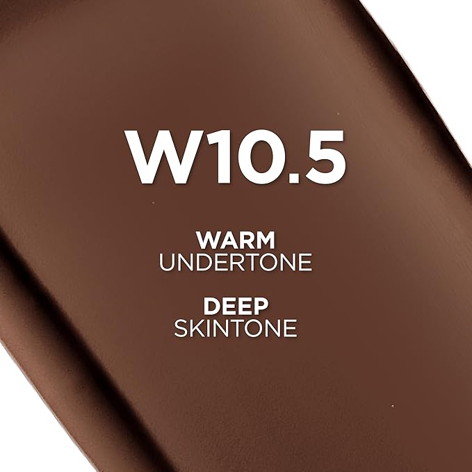 L'Oreal Paris True Match Super-Blendable Foundation, Medium Coverage Liquid Foundation Makeup, W10.5, Deep, 1 Fl Oz