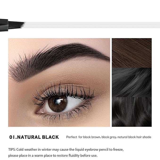 Microblading Eyebrow Pencil, Liquid Magical Multi-Tip Eyebrow Pencils for Women, Waterproof Eyebrow Pen for Natural Brow, Long Lasting Eyebrow Dye with Hair Like Strokes Brows Makeup Pen