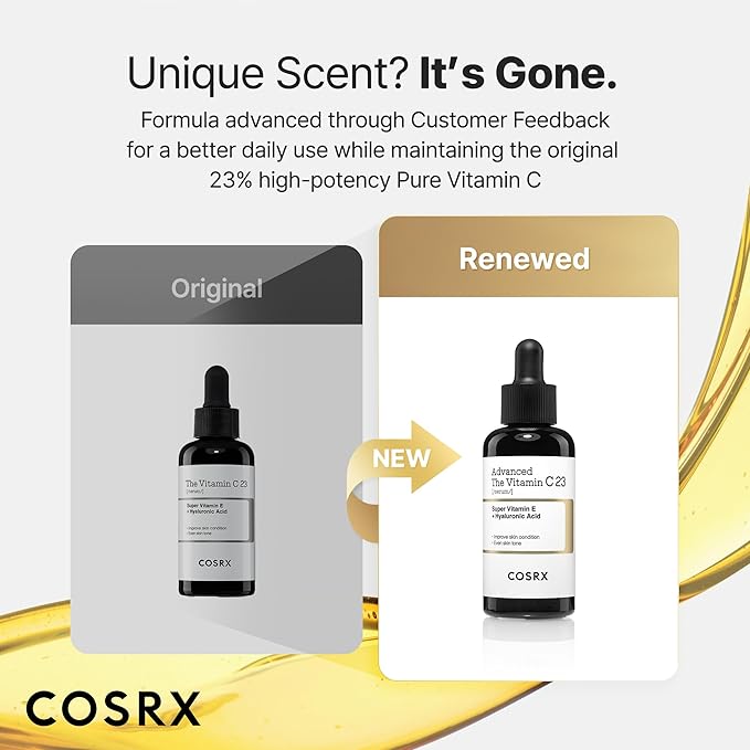 COSRX Advanced Pure Vitamin C 23% Serum with Vitamin E & Glutathione (Renewal), Korean Vitamin C Serum for Fine Lines, Uneven Skin Tone & Dull Skin, 0.67oz, Korean Skin Care, Stocking stuffers