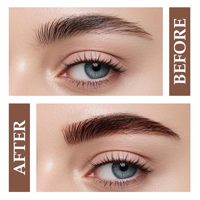 Cream Eyebrow, Brow Powder and Eyeliner Gel, Eye Brow Pomade Waterproof Highly Pigmented, Filler Thicker Brows, With Dual Head Brush 2Pcs