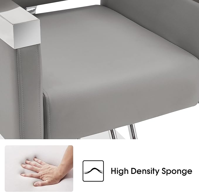 BarberPub Classic Recline Hydraulic Barber Chair Salon Spa Chair Hair Styling Beauty Equipment 3021 (Grey)