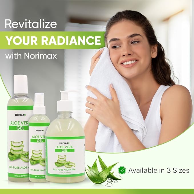 Natural Aloe Vera Gel for Hair, Scalp, Face, Dry Skin, Sunburn, & Sensitive Skin - Cold Pressed, Vegan, Unscented - Soothing Aloe Face Moisturizer (16.9 oz.)