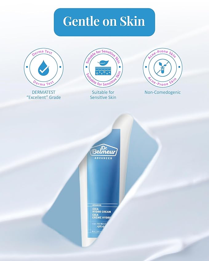 DR. BELMEUR Advanced Cica Hydro Cream Special Set (2fl oz*2, Pack of 2) - Soothing, Barrier-Strengthening Face Moisturizer for Sensitive Skin. Korean Skin Care. Centella Asiatica