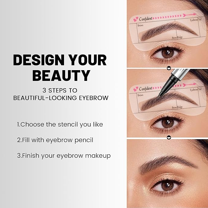 Pudaier 2 Pack 2 Fine Tip Eyebrow Pen, Waterproof Filling Faux Brow Makeup Pencils for Women with Precise Curved Brush-Tip to Fast Create Natural Hair-Like Brows, Last All-Day (Natural Brown)