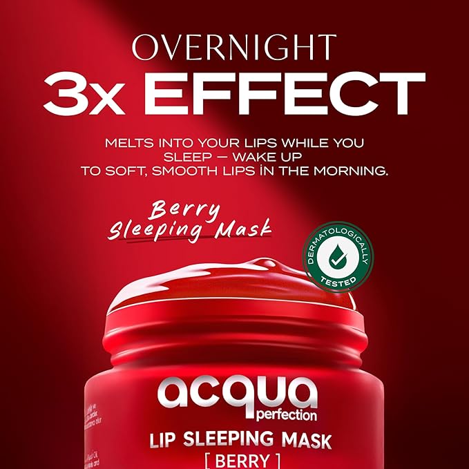 Lip Mask, Overnight Lip Treatment Enriched With Skin Softening Berry and Hydrating Shea Butter, Flaky Dry Lips