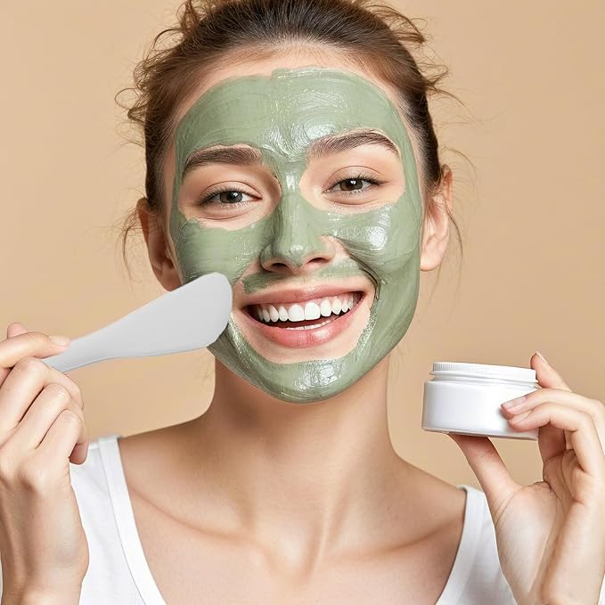 2 in 1 Facial Cleansing Brush&Silicone Face Mask Applicator, 2PCS Face Mask Brush Face Scrubber for Exfoliating, Massaging, Remove Blackheads, Applicator for Mud, Body Lotion, DIY Mask, Blue & Grey