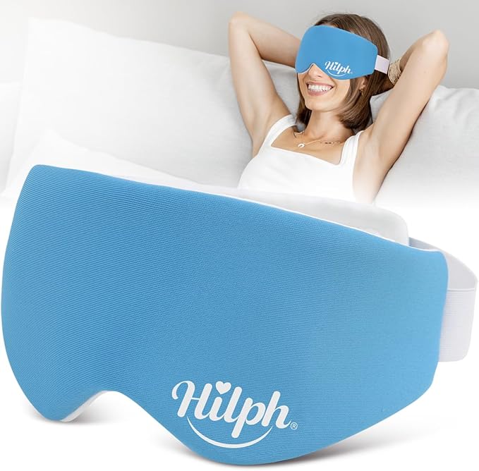 Hilph Microwave Warm Eye Mask for Dry Eyes, Heated Eye Mask Moist Heat Warm Eye Compress for Blepharitis, Styes, Tired Itchy Eyes, Eye Strain, Fatigue Eye Treatment (Blue)