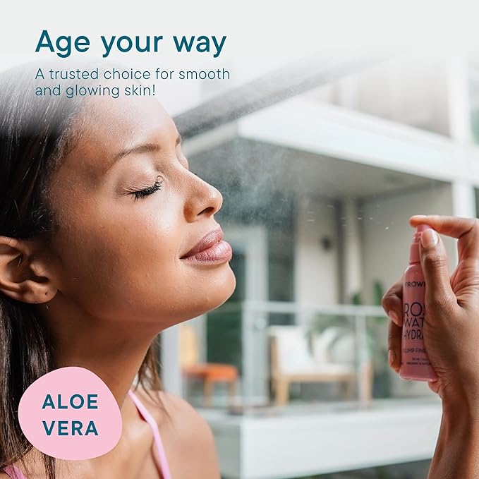 Frownies Rose Water Hydrator Spray - Hydrating Face Mist - Oil Control Toner for Face - Suitable for All Ages and Skin Types, 2oz