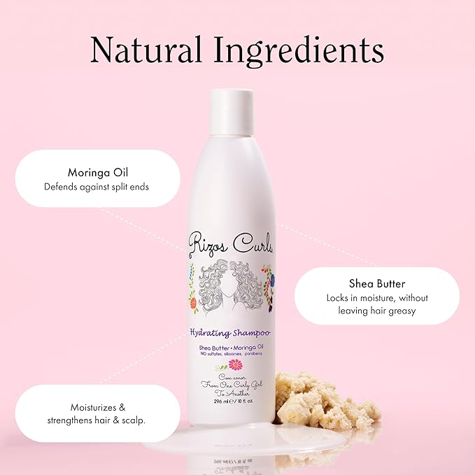 Rizos Curls Wash Day Bundle – Hydrating Shampoo & Deep Conditioner Set with Shea Butter for Every Curl Pattern 1a-4c – Gently Cleanses, Moisturizes, Softens & Adds Shine – Sulfate & Paraben Free