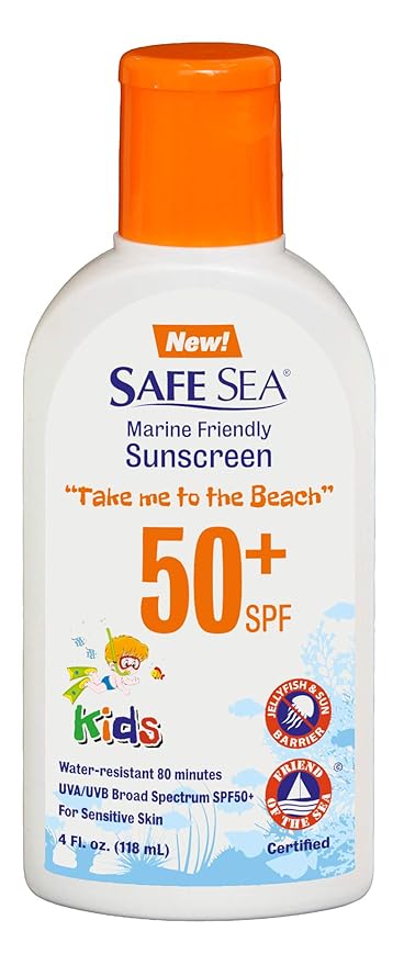 Safe Sea Anti-jellyfish Sting Protective Lotion for Kids- SPF50- Sensitive skin Jellyfish & Sea Lice Prevention Sunscreen (3 Pack 50 kids)