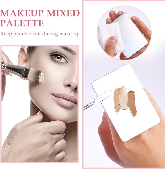 Makeup Mixing Palette with Handle Stainless Steel Makeup