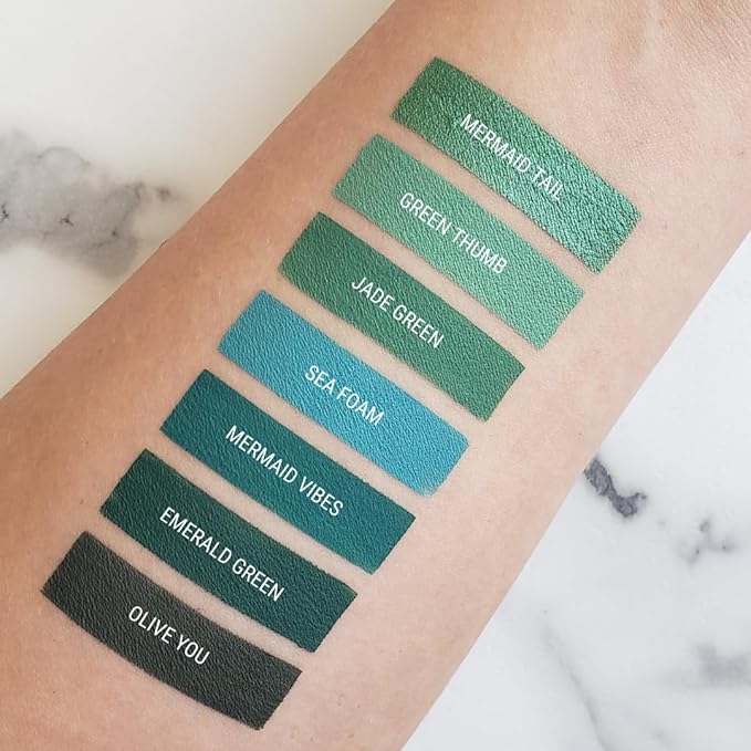 Aromi Green Metallic Liquid Lipstick | Turquoise Teal-Green Lip Color with Shimmery Finish, Vegan, Cruelty-free, Smudge Proof, Long-lasting, Handmade (Mermaid Tail)