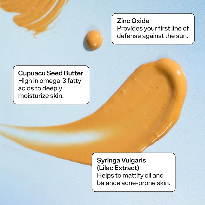 Bubble Skincare Daily Mineral Sunscreen Broad Spectrum SPF 40 - Tinted Sunscreen for Face with Zinc Oxide & Omega 3 Fatty Acids - Hydrating & Blurring Formula Suitable for All Skin Types (50ml)