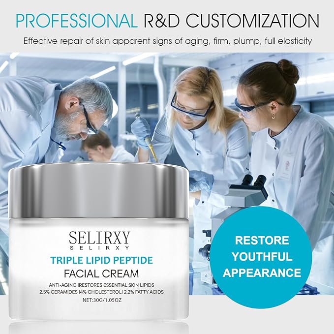 Nodfens Triple Lipid Peptide Cream for Anti-Aging - Restores & Repairs Mature Skin for Radiant, Smooth Complexion - Advanced Strength Recovery Face Moisturizer Cream