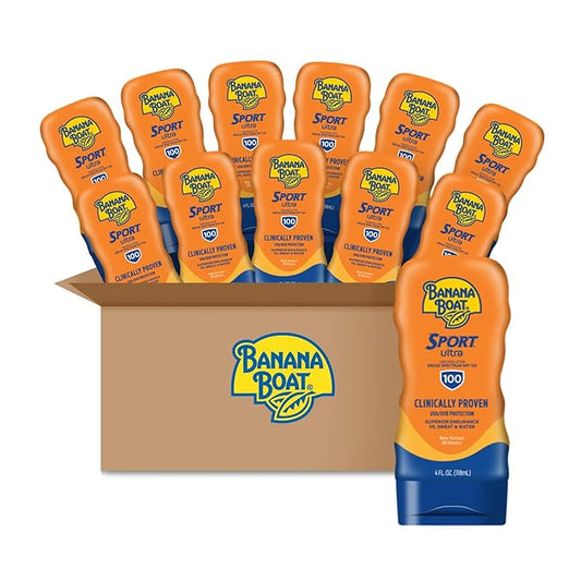 Banana Boat Sport Ultra SPF 100 Sunscreen Lotion, High SPF Sunscreen Pack, 4oz each (Pack of 6, 12 Count Total)