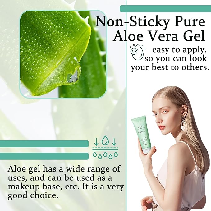 Aloe Vera Gel for Face,Moisturizing Hydrating After Sun Lotion for Body,Non-Sticky Pure Aloe Vera Gel,Fast Absorbing,All Skin Types