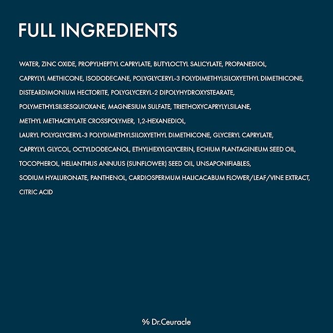 Dr.Ceuracle Hydra Barrier Mineral Sunscreen Broad Spectrum SPF 50 - Korean Sunscreen with Zinc Oxide and Hyaluronic Acid, Dewy Glow (50 ml / 1.69 fl. oz.)
