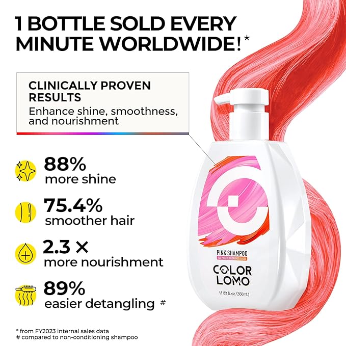 Ultra Color Safe Shampoo | Help Prevent Fading & Provide Subtle Color Replenishment | Prolong Color Vibrancy and Enhance Shine | Vegan & Cruelty-Free Formula | For Pink Color Treated Hair