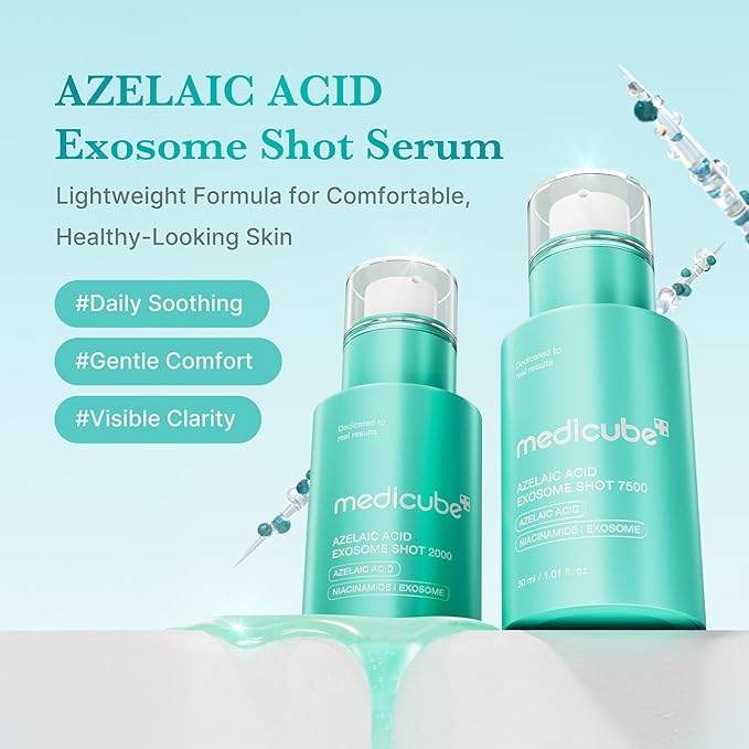 medicube Azelaic Acid Exosome Shot Serum 7500 – Deep Hydration for Smooth, Even Skin Texture | Use for After Spot Care, with Azelaic Acid, Niacinamide | Korean Skincare, 30ml / 1.01 fl.oz