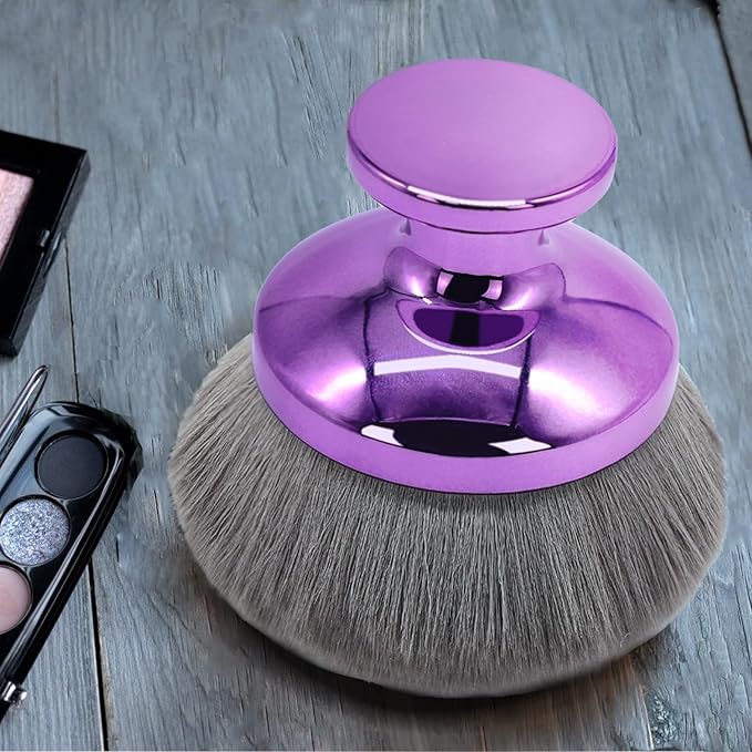 Extra Large Body Makeup Brush For Self Tanner, Leg Makeup &Bronzer Blend,90 mm Wide-headed Kabuki Brush Provides More Even &Pretty Application, Sunscreen Face& Back Makeup Brush, Wet&Dry Use- Purple