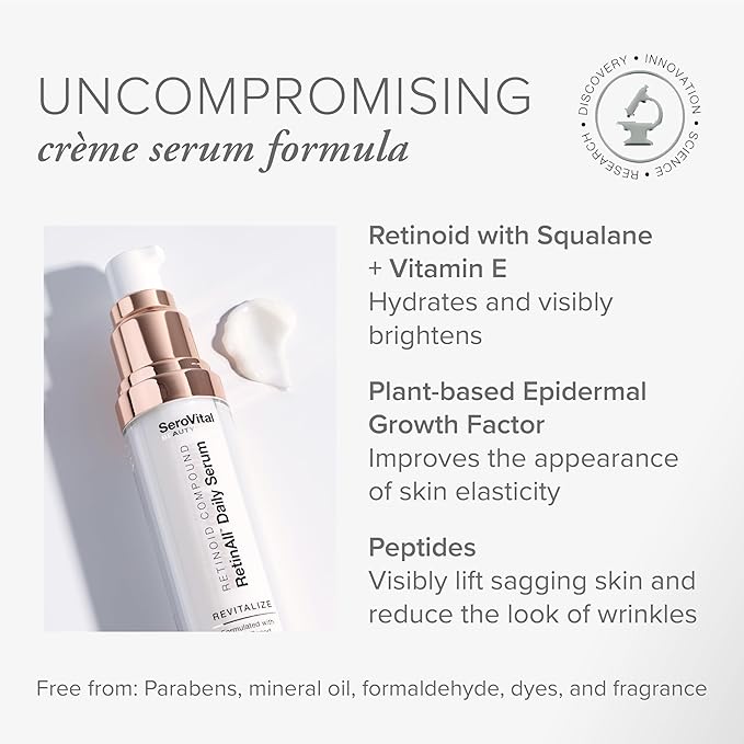 SeroVital Beauty RetinAll Daily Serum – Redefining Retinol – Retinoid Skin Serum – Anti Wrinkle Face Serum for Women, 1 oz