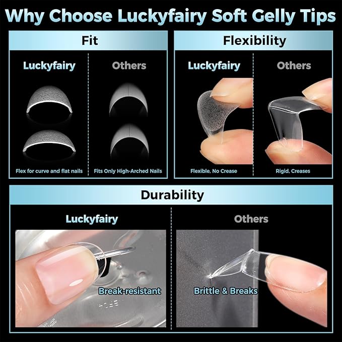 Short Oval Round Nail Tips: 360Pcs Soft Gel Pre-shaped Full Cover Half Matte Short Oval Gel Nail Tips Press on Fake Nails Acrylic for Nail Extension DIY Salon 12 Sizes