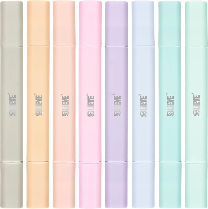 BLIEVE- Aesthetic Bible Highlighters No Bleed Through Assorted Colors, Cute Highlighter Dual Tip For Journaling Supplies And School Accessories, Bible Highlighters And Pens No Bleed (PASTEL)