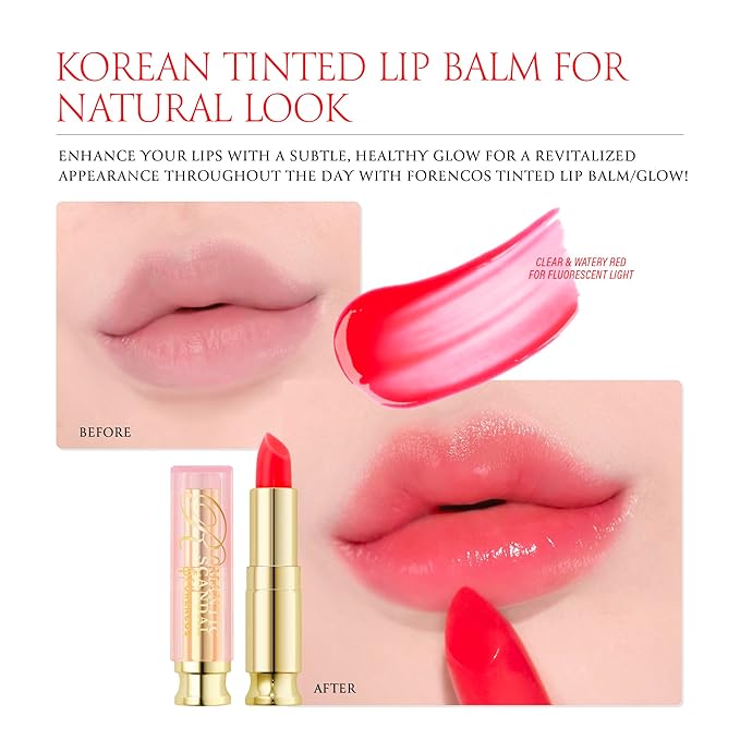 Tinted Lip Balm Hydrating 0.11oz, Glow Scarlet)