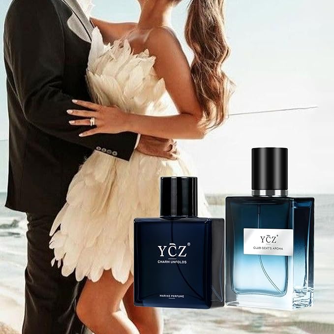 Ycz Eau de Parfum Ocean Club Perfume Set, 1.7oz Bottle Premium Men's Paefum, Long Lasting Woody Citrus Scent, is Perfect for Holiday Gifts, Dates, Everyday Life, and Parties, Christmas Gifts Ideal