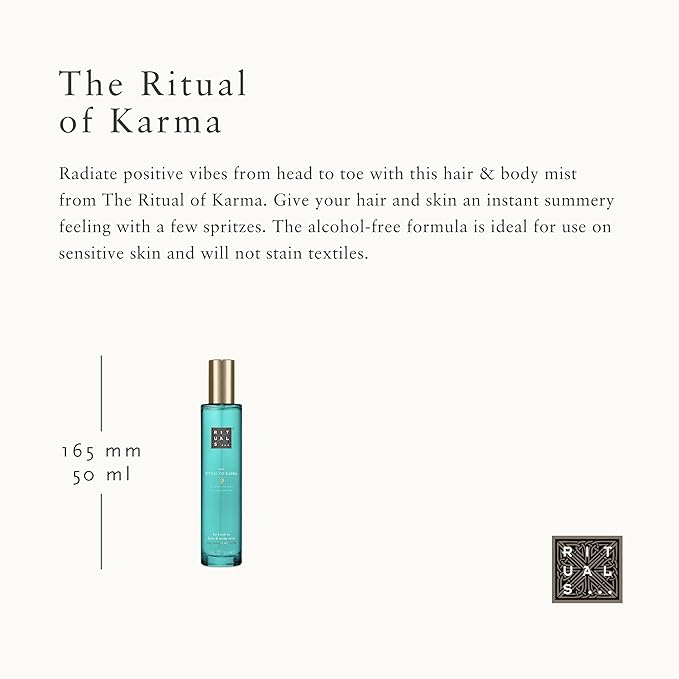RITUALS Karma Soothing Hair & Body Mist - Body Spray with Holy Lotus & White Tea - 1.6 Fl Oz