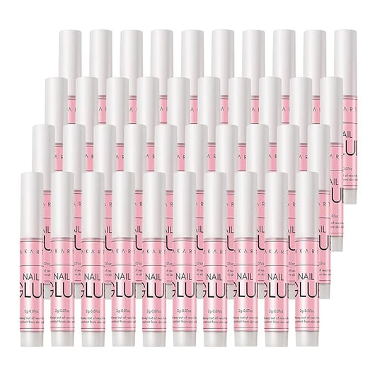 Makartt Super Strong Nail Glue for Acrylic Nails Press On Nails Professional Nail Adhesive Bond Nail Tips Glue for Stick On Nails Long Lasting Nail Glue for Fake Nails Broken Nails Repair 0.07oz 40Pcs