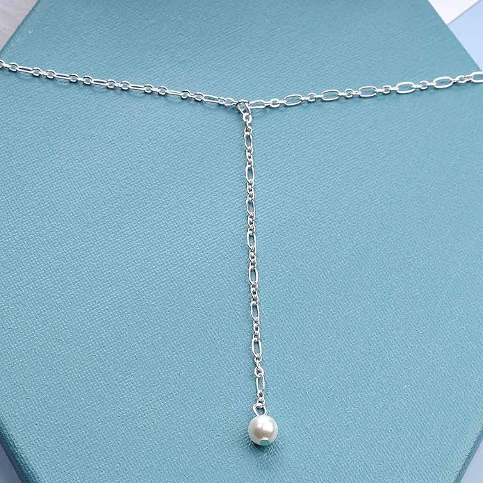 Long Pearl Necklace Pearl Lariat Y Necklace Chain Vintage Minimalist Necklace Jewelry for Women and Girls