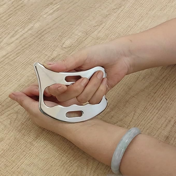 BYYDDIY Stainless Steel Gua Sha Derma Edge Massage Tools-Scraping Massage Tools,Muscle Scraper Tool (D2)