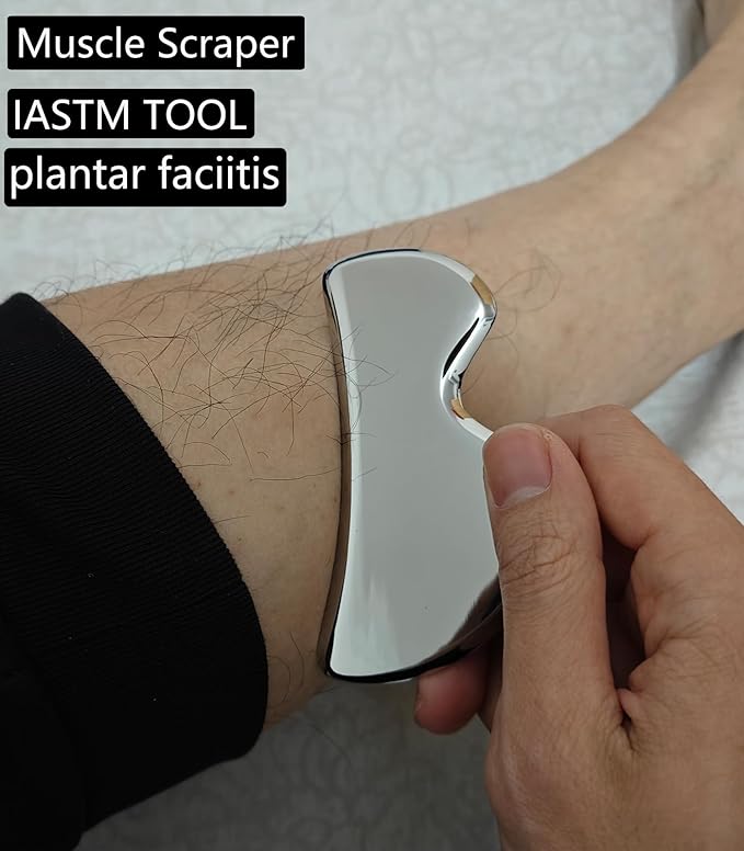 4 in 1 Muscle Scraper Tool Set,Stainless Steel Gua Sha Massage Tools, Professional Physical Therapy Instruments with Storage Case