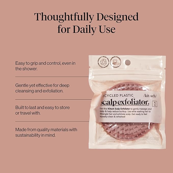 Kitsch Scalp Massager for Hair Care - Scalp Scrubber, Shampoo Brush & Exfoliator for All Hair Types - Relaxing & Exfoliating - Terracotta