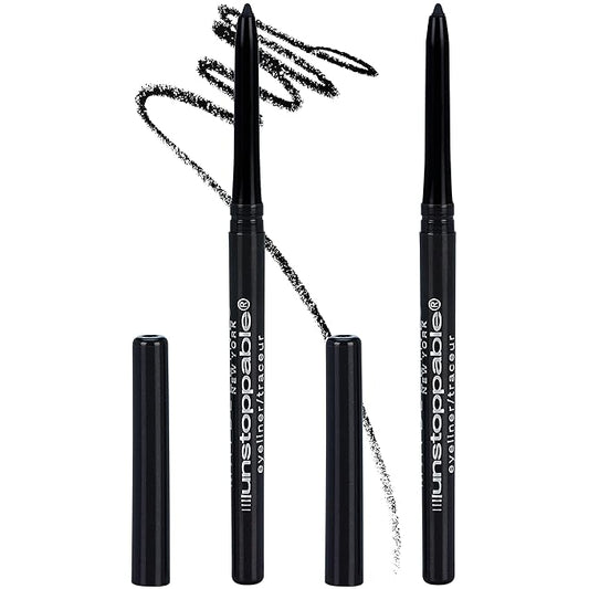 Maybelline Unstoppable Waterproof Mechanical Black Eyeliner Pencil, Easy to Apply, Smooth Glide, Up to 24 Hour Wear, Onyx, Pack of 2