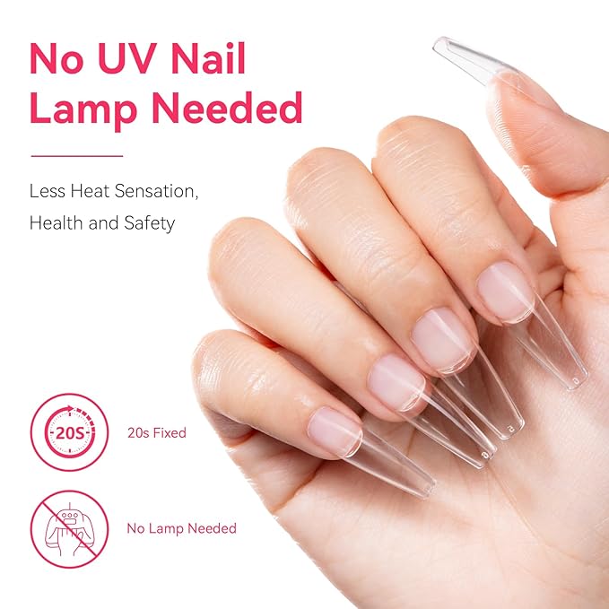 Makartt Nail Glue for Press On Nails: Solid Nail Gel No Lamp Needed Soft Acrylic Gel Nail Tips Fake Nails, Easy to Control Hema-Free Nail Glue Gels for Nail Art DIY Home Manicure 10ml (10ml*2)