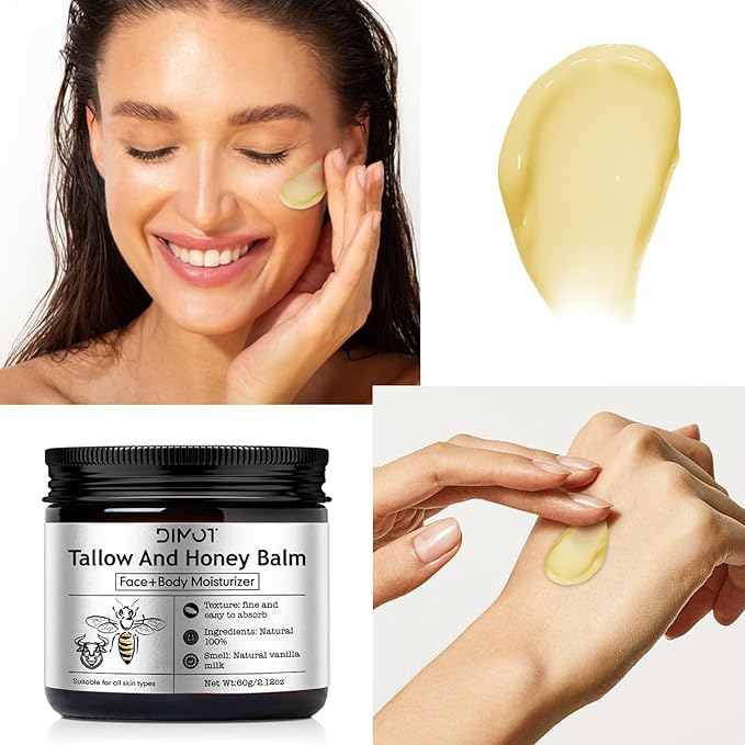 Tallow and Honey Balm for Skin Honey Butter Face & Body Cream For Skin Firming & Hydrating Balm Skin Care Tallow Face Moisturizer Cream (2)