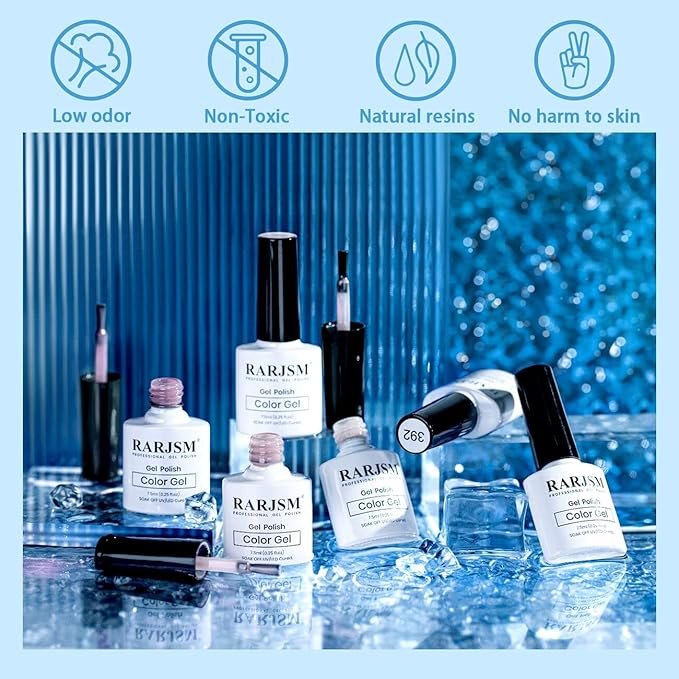 RARJSM Nude Gel Nail Polish Apricot Peach Pink Jelly Gel Polish Set of 6 Transparent Colors 7.5ml Clear Purple Sheer Wine Red Milky Mavue French Manicure LED UV Gel Soak Off Curing Requires Home