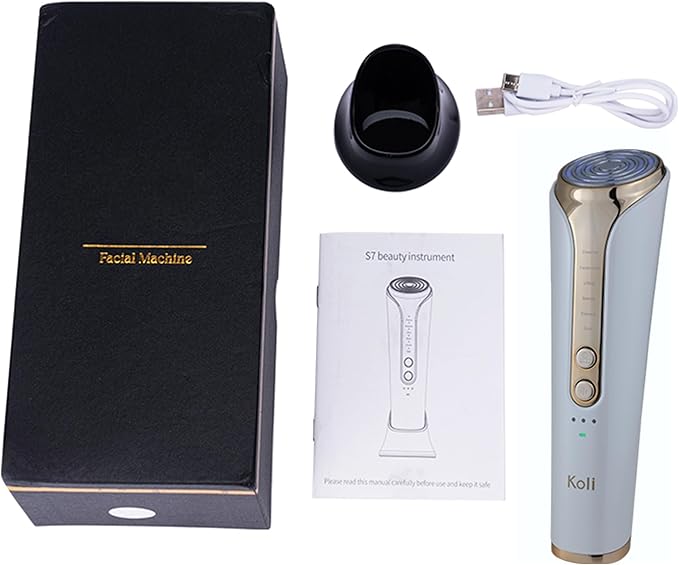 Skin Firming Facial Device, 6-in-1 Beauty Device for Home Use, 5-Level Skin Rejuvenation and Toning Tool for a Radiant Glow