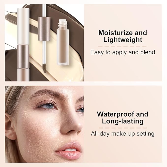 2 in 1 Bronzer and Highlighter Stick,Non-greasy &