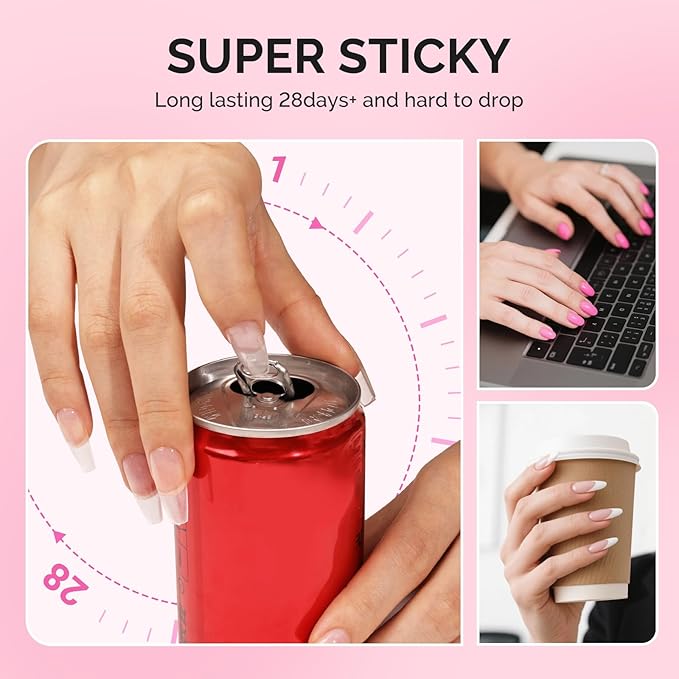 MelodySusie 3Free 5 in 1 Nail Glue Gel for False Nail Tips, NO Hema HPMA TPO, Super Sticky and Strong Adhesion, Rhinestone, Blooming Gel, Base Coat, UV Lamp Curing Needed,2 Pcs 15ml