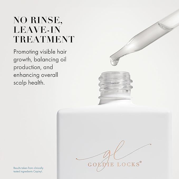Goldie Locks Scalp Serum - Supports Fuller-Looking Hair and Healthy Scalp - Hydrating Lightweight Formula - Safe for Extensions & Color-Treated Hair - Protein-Free - 1.86 oz