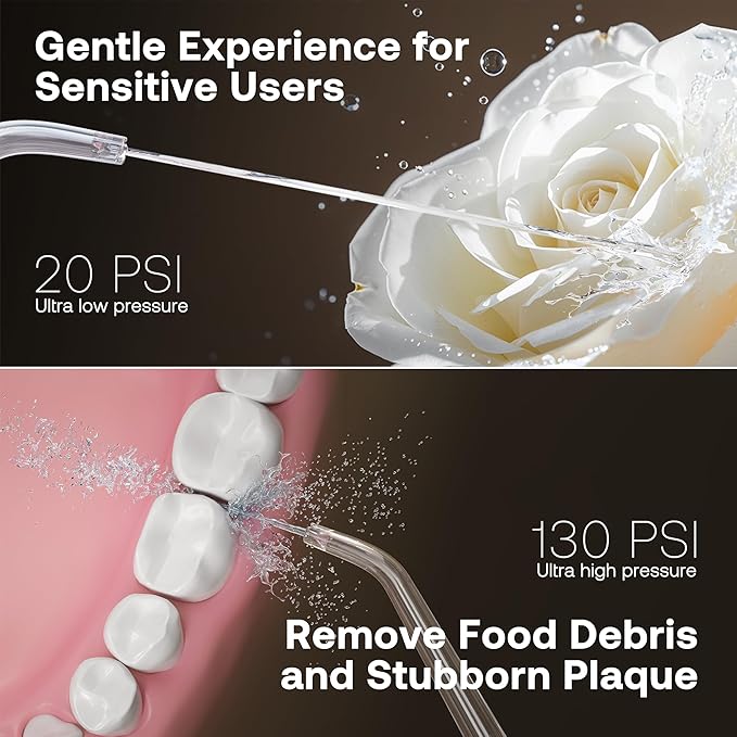 Bitvae C6 Cordless Water Dental Flosser for Teeth Cleaning Picks, Portable Flosser for Travel with 6 Jet Tips, IPX7 Waterproof USB Rechargeable Oral Irrigator Cleaner, Sky Blue