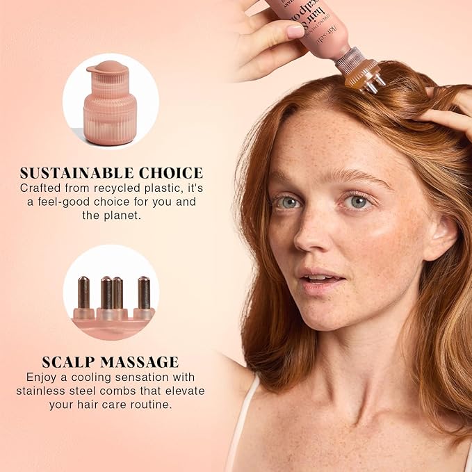 Kitsch Scalp & Hair Oil Applicator – Stainless Steel Bristles Scalp Oil Applicator for Even Distribution, Mess-Free Oiling & Head Massager Scalp – Precision Hair Care Tool for Roots & All Hair Types